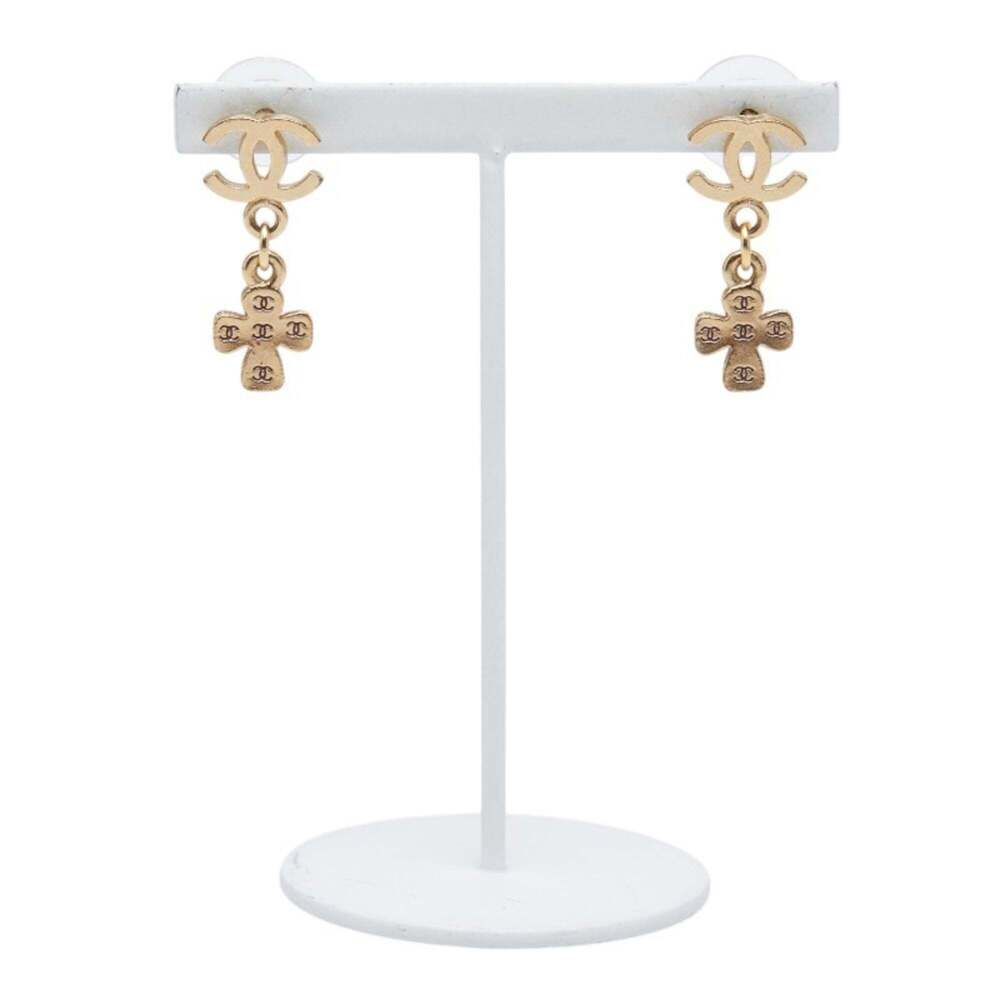 CHANEL Gold Logo Earrings - Picture 2 of 5